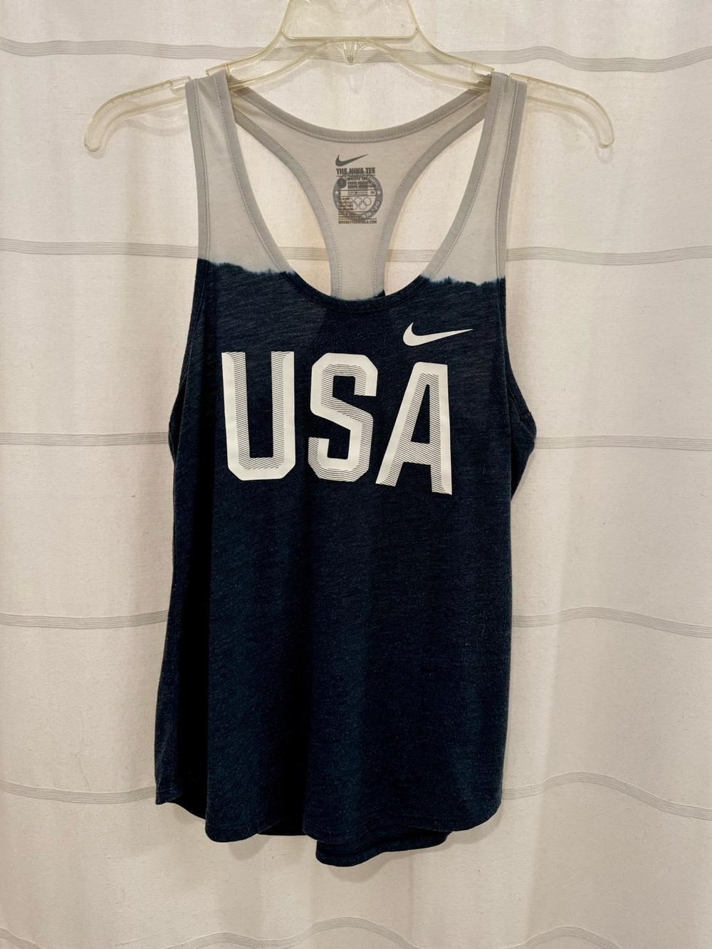 Nike Women's USA Racerback Tank in Navy and Light Gray
